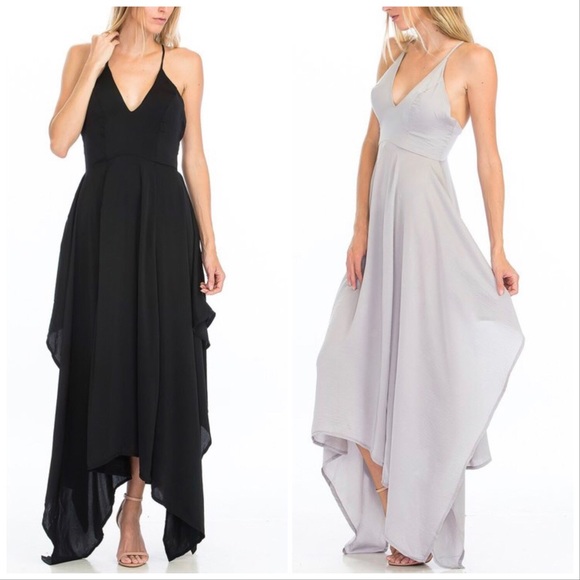 1 LEFT /HIGH HOPES/ 5⭐️ Black Strappy Maxi Dress - Picture 2 of 8